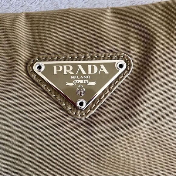 Vintage Prada Tessuto Large Tan Tote Shoulder Bag - Picture 4 of 16